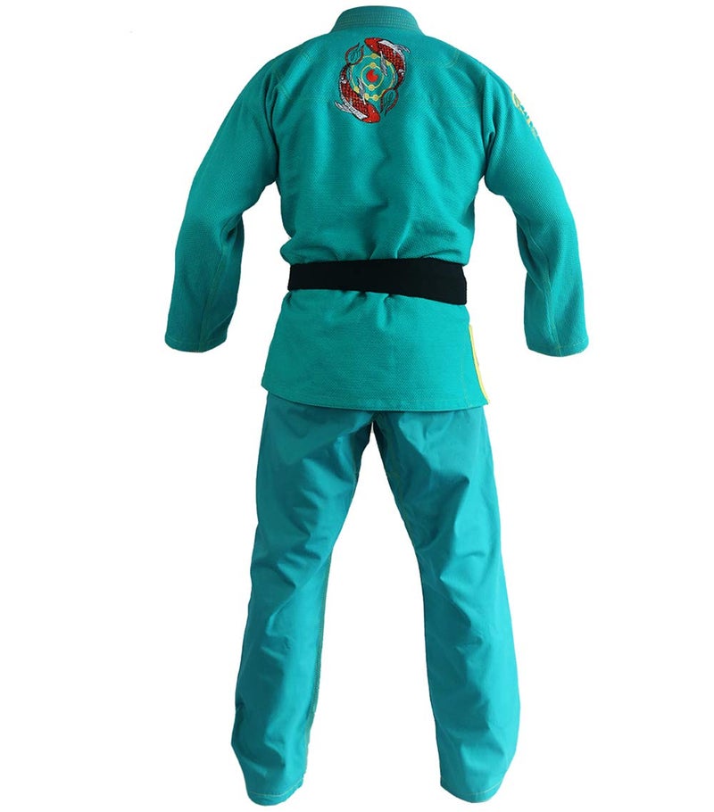 FLUORY Ladies Brazilian Jiu Jitsu Suit Female BJJ Gi Kimonos Women BJJ Uniform (BJJF20GREEN, F0) - Image 2